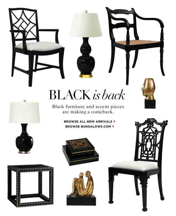 Black is the hot color in Bungalow 5 Furnishings